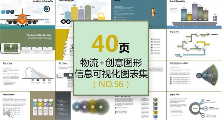 40套物流與創(chuàng)意圖形信息可視化圖表合集