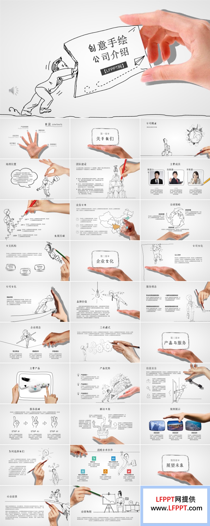 創(chuàng)意手繪公司企業(yè)介紹PPT模板