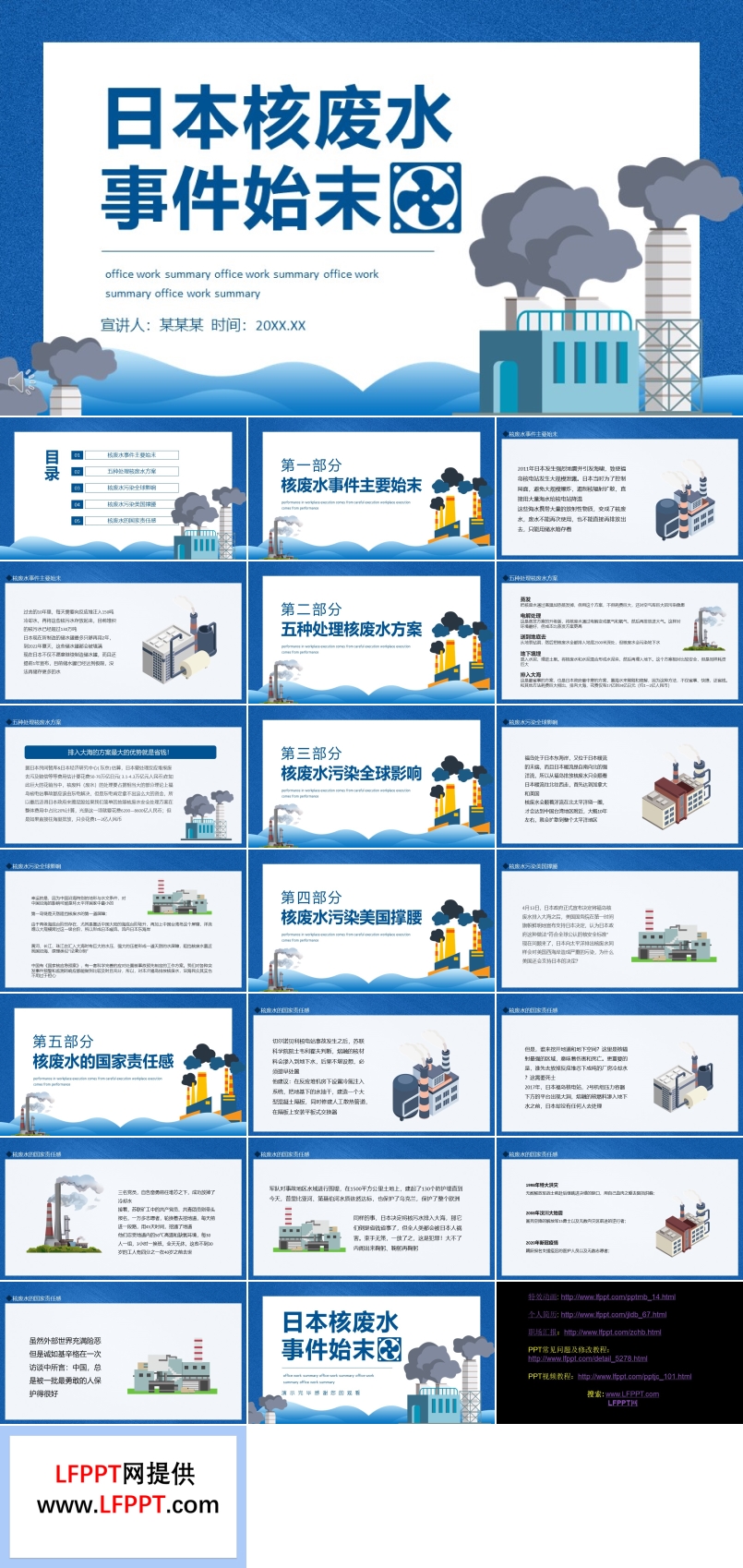 日本核廢水事件始末PPT動態(tài)模板