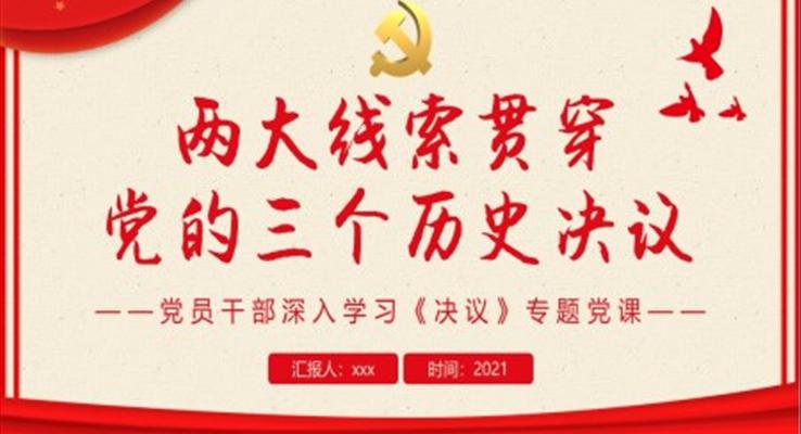 兩大線索貫穿黨的三個(gè)歷史決議PPT