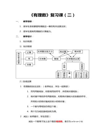 有理數(shù)復(fù)習(xí)教案教學(xué)設(shè)計(jì)