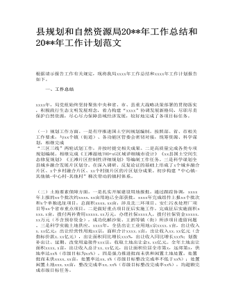 縣規(guī)劃和自然資源局2022年工作總結(jié)和2023年工作計劃范文