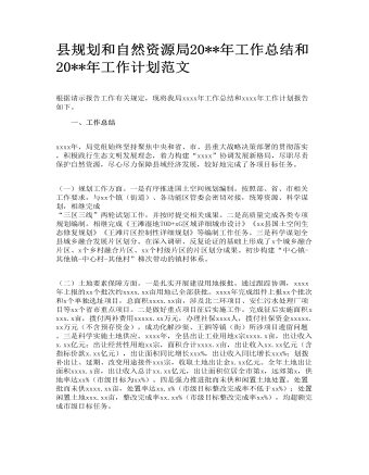 縣規(guī)劃和自然資源局2022年工作總結(jié)和2023年工作計劃范文