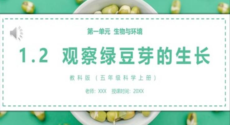 教科版五年級(jí)科學(xué)上冊(cè)觀察綠豆芽的生長(zhǎng)PPT模板