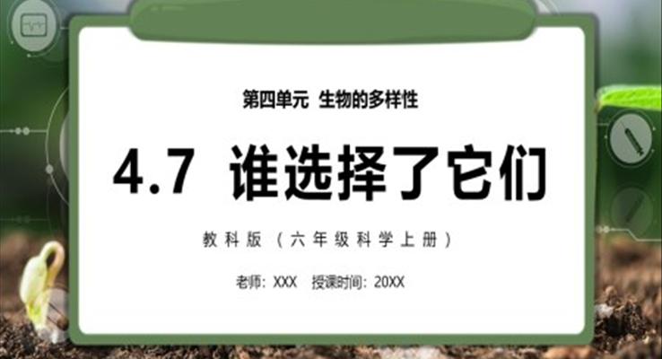 教科版六年級(jí)科學(xué)上冊(cè)誰(shuí)選擇了它們PPT課件模板