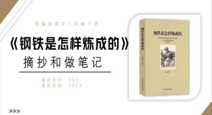 部編版八年級語文下冊鋼鐵是怎樣煉成的課件PPT模板