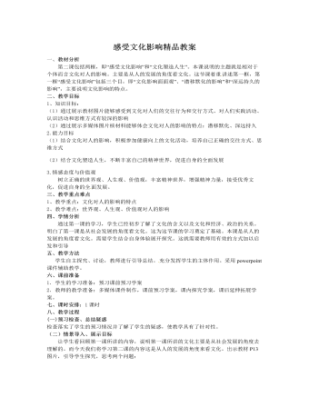 人教版高中政治必修3感受文化影響精品教案