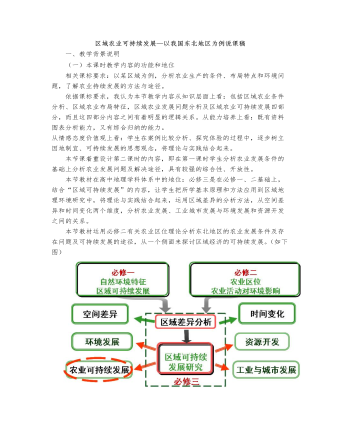 人教版高中地理必修3區(qū)域農(nóng)業(yè)可持續(xù)發(fā)展—以我國東北地區(qū)為例說課稿