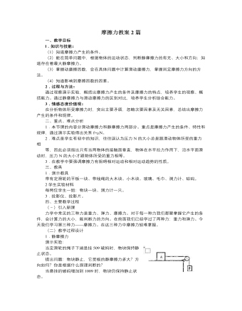 人教版新課標高中物理必修1摩擦力教案2篇